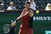 Jack Draper, de Gran Bretaña, en acción durante el partido de individuales contra Francisco Cerúndolo, de Argentina, este lunes en el torneo de Indian Wells. EFE/EPA/JOHN G. MABANGLO
