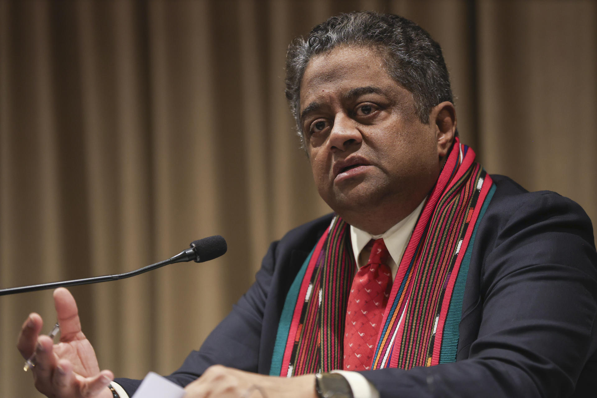 Fotografía de archivo donde aparece el Relator Especial de la ONU Balakrishnan Rajagopal. EFE/ Mariano Macz