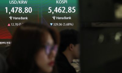 Imágen de la sesión de este miércoles en el principal mercado de valores de Corea del Sur, el Kospi.
EFE/EPA/YONHAP SOUTH KOREA OUT