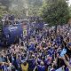 El Real Oviedo, que hoy se convierte en centenario, volvió a Primera División en junio de 2025 y lo festejó con una celebración multitudinaria en la ciudad. EFE/ J.L.Cereijido/Archivo