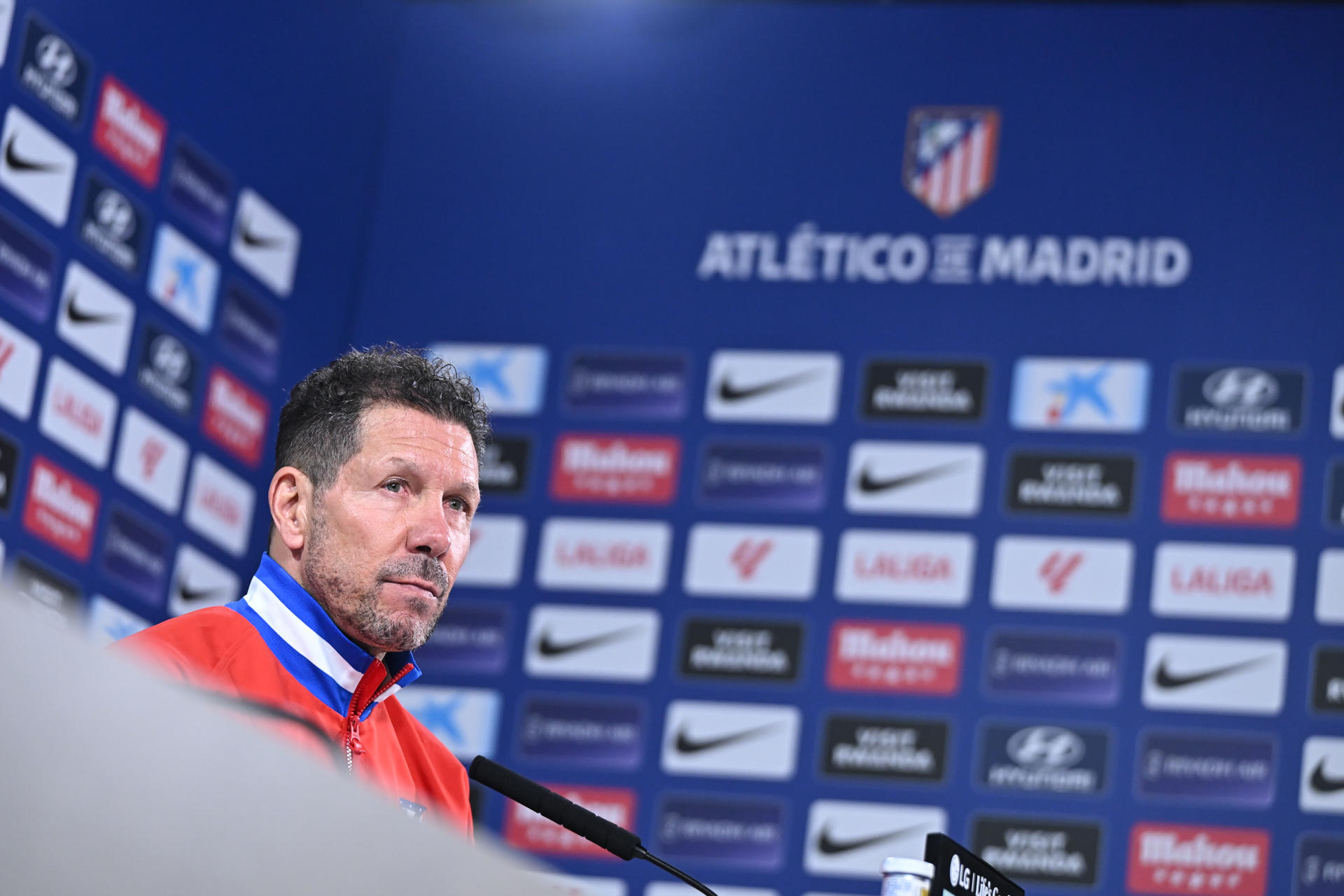Simeone, durante la rueda de prensa. EFE/ Fernando Villar