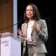 La líder opositora y premio nobel de la Paz, María Corina Machado, habla durante la conferencia sobre petróleo y energía CERAWeek 2026 este martes, en Houston (EE.UU.).EFE/ Carlos Ramírez
