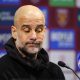 Pep Guardiola, entrenador del Manchester City, en la conferencia de prensa posterior al partido de la Premier League, contra el West Ham United, el pasado sábado. EFE/EPA/TOLGA AKMEN SOLO USO EDITORIAL.