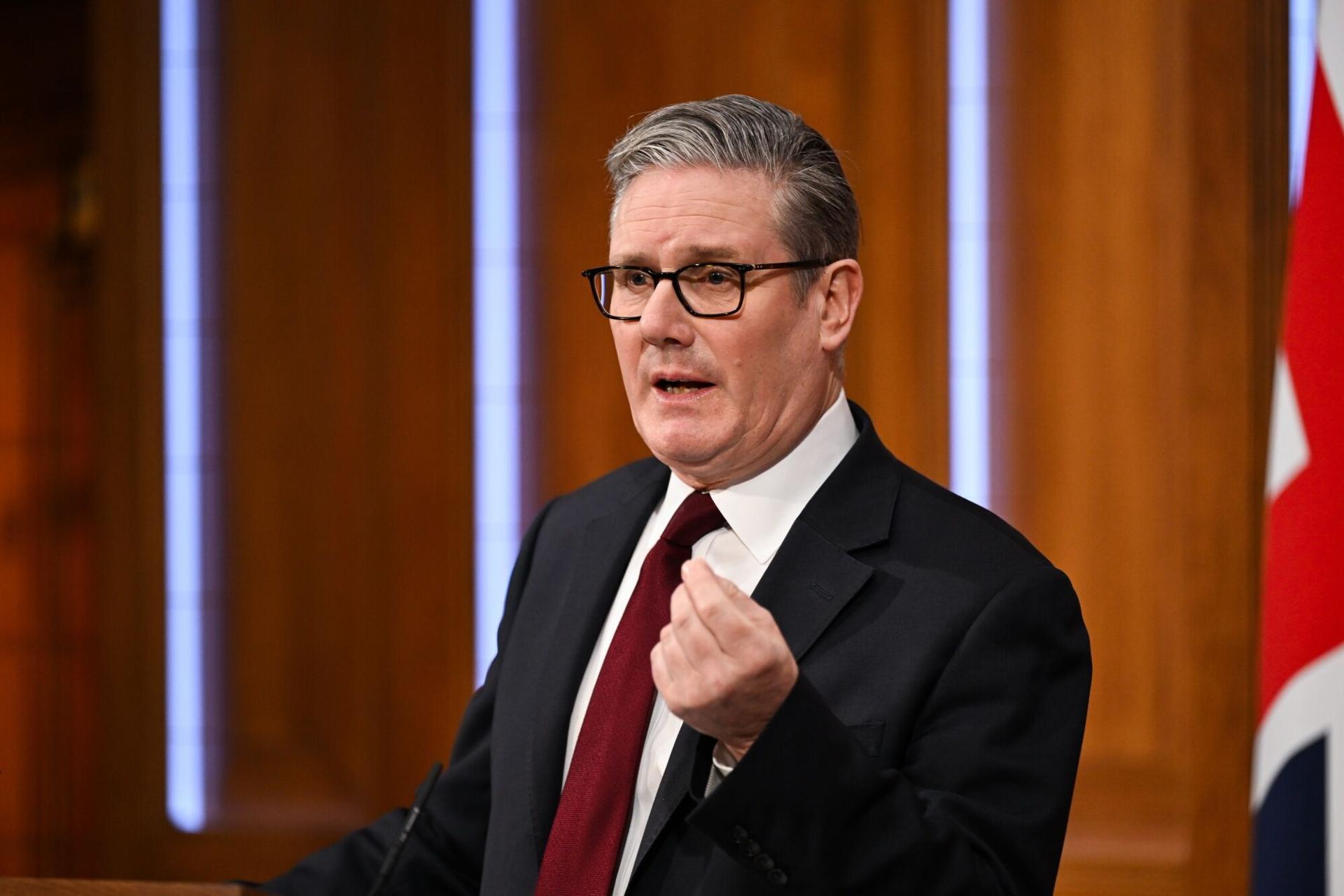 El primer ministro británico, Keir Starmer, este lunes durante una rueda de prensa en Downing Street, en Londres. EFE/EPA/Chris J. Ratcliffe / POOL