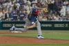 Tyler Rogers de Estados Unidos lanza este domingo en un partido del Clásico Mundial de Béisbol entre Estados Unidos y República Dominicana en el estadio LoanDepot Park en Miami (Estados Unidos). EFE/ Alberto Boal