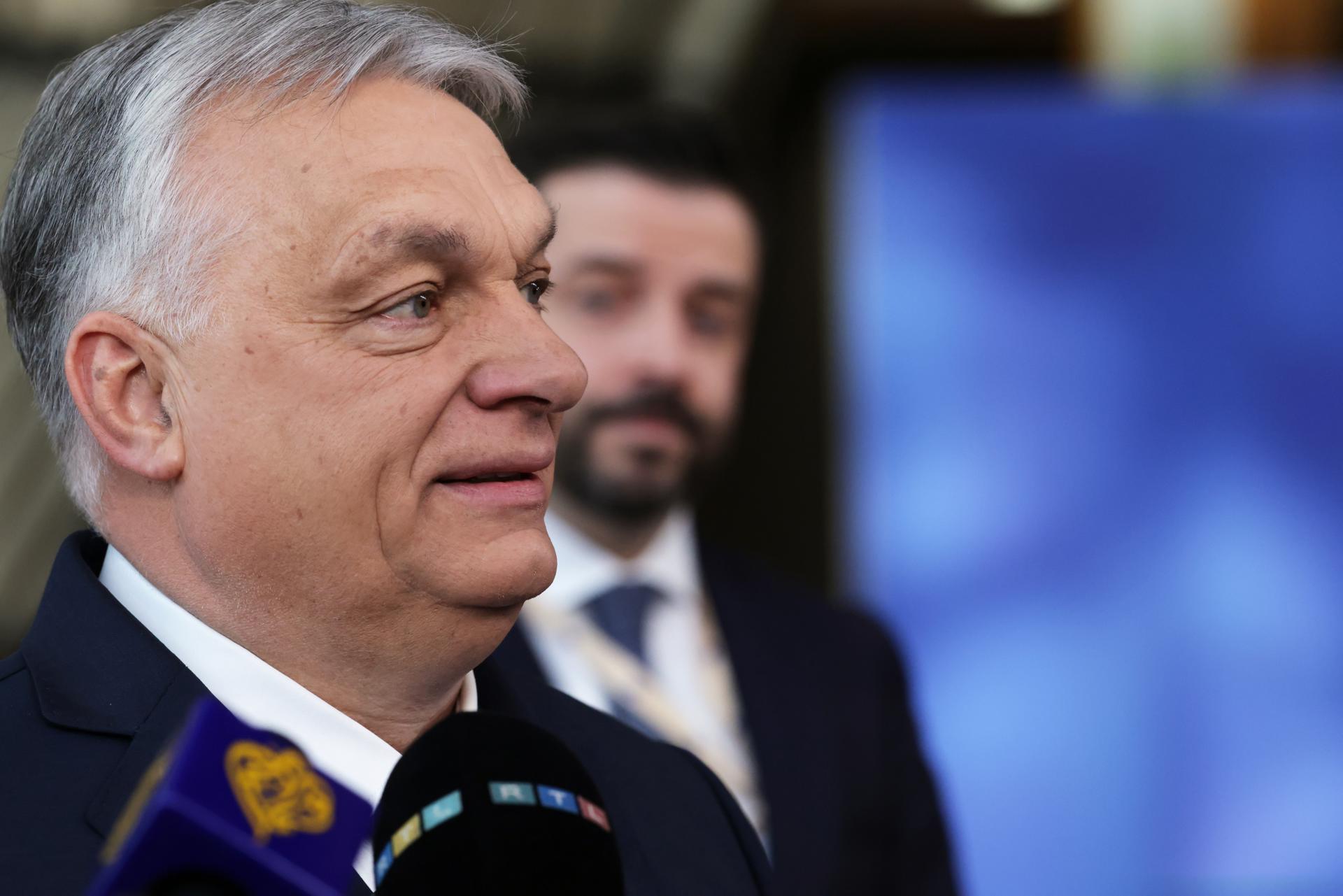 El primer ministro húngaro, Víktor Orbán, este jueves durante la cumbre de líderes de la UE en Bruselas. EFE/EPA/OLIVIER MATTHYS