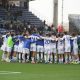 Los jugadores del Como celebran la victoria ante el Cagliari en en Cagliari, Italia. EFE/EPA/FABIO MURRU