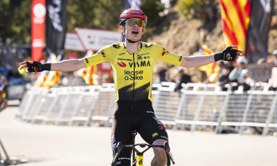 El danés Jonas Vingegaard (Team Visma / Lease a Bike) se erigió en el nuevo líder de la Volta Ciclista a Catalunya, tras ganar en solitario la quinta etapa, de 153,1 kilómetros, con inicio en La Seu d'Urgell (Lleida) y final en el puerto de categoría especial de Coll de Pal. EFE/Siu Wu