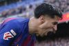El defensa portugués del FC Barcelona João Cancelo celebra tras anotar el 5-0 durante el partido de LaLiga entre el Barcelona y el Sevilla disputado en el Camp Nou en Barcelona, este domingo. EFE/ Enric Fontcuberta
