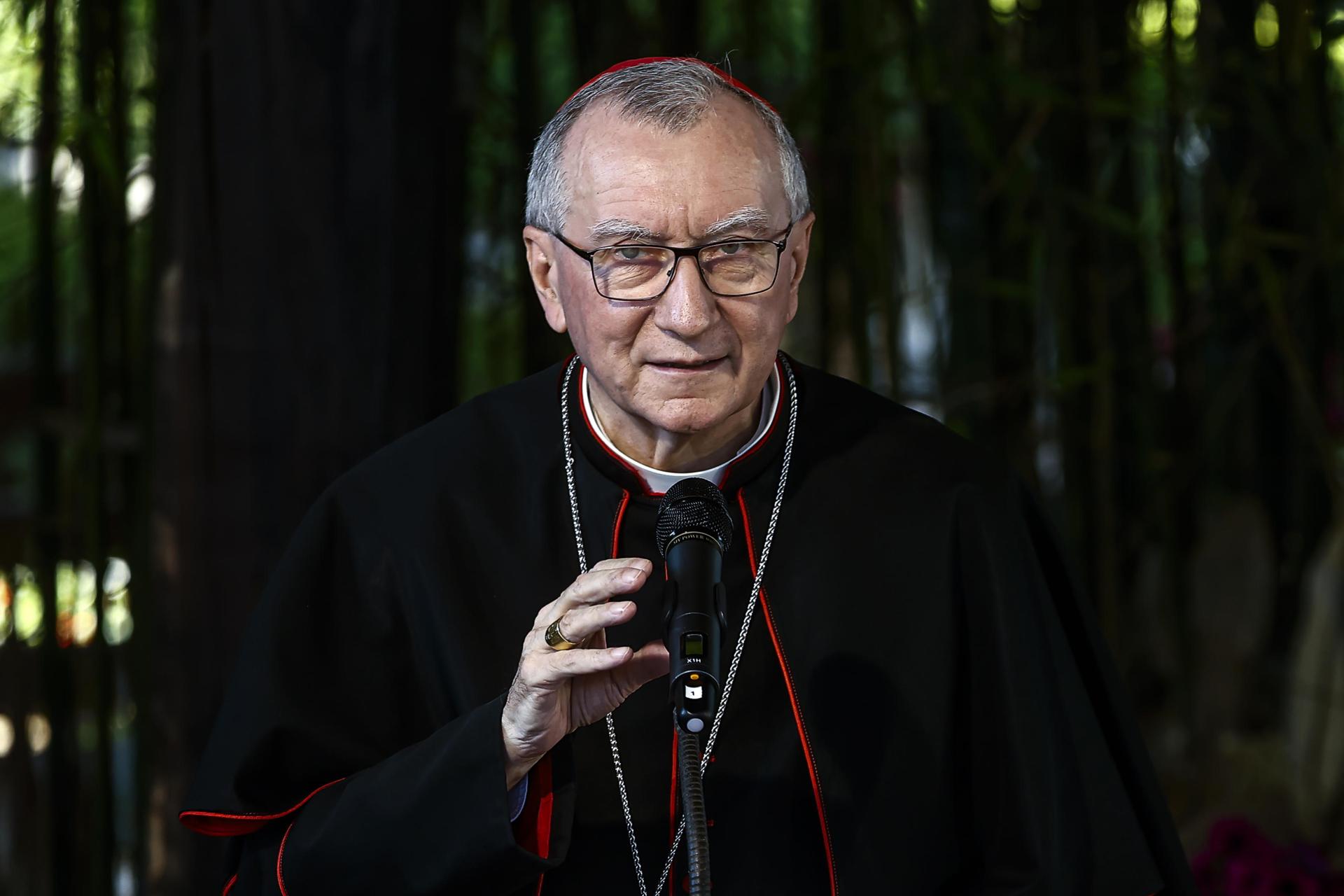 Foto de archivo del secretario de Estado vaticano, Pietro Parolin, el 4 de junio de 2025 en una ceremonia en las catacumbas de Roma (Cardenal, Italia, Roma). EFE/EPA/ANGELO CARCONI
