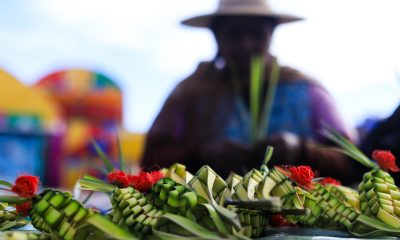 Fotografía que muestra ramos en una feria durante la celebración del Domingo de Ramos en El Alto (Bolivia). EFE/Gabriel Márquez
