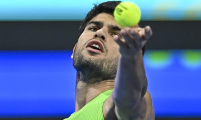 Fotografia de archivo del español Carlos Alcaraz, quien este lunes ha conocido que su debut en la segunda ronda el Masters 1.000 de Indian Wells se producirá contra el búlgaro Grigor Dimitrov o el francés Térence Atmae. EFE/EPA/NOUSHAD THEKKAYIL