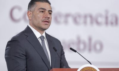 El secretario de Seguridad y Protección Ciudadana, Omar García Harfuch, habla en una rueda de prensa en Palacio Nacional de la Ciudad de México (México). Imagen de archivo. EFE/Isaac Esquivel