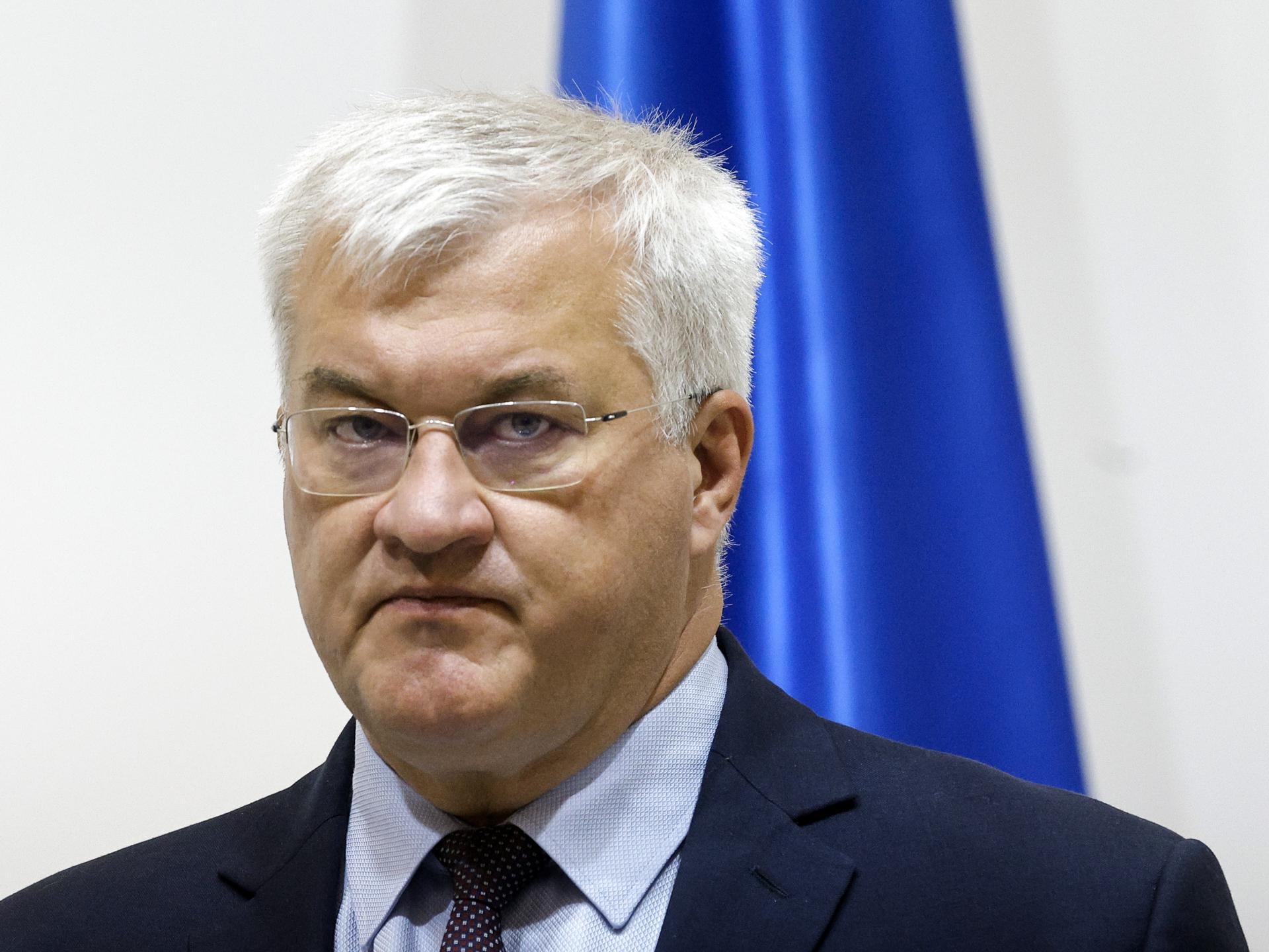 El ministro de Exteriores de Ucrania, Andrí Sibiga, en una imagen de archivo. EFE/EPA/SERGEY DOLZHENKO
