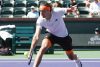 El alemán Alexander Zverev en acción durante su partido de cuartos de final individual masculino contra el francés Arthur Fils durante la novena jornada del torneo de tenis BNP Paribas Open en Indian Wells, California (EE.UU.). EFE/John G. Mabanglo
