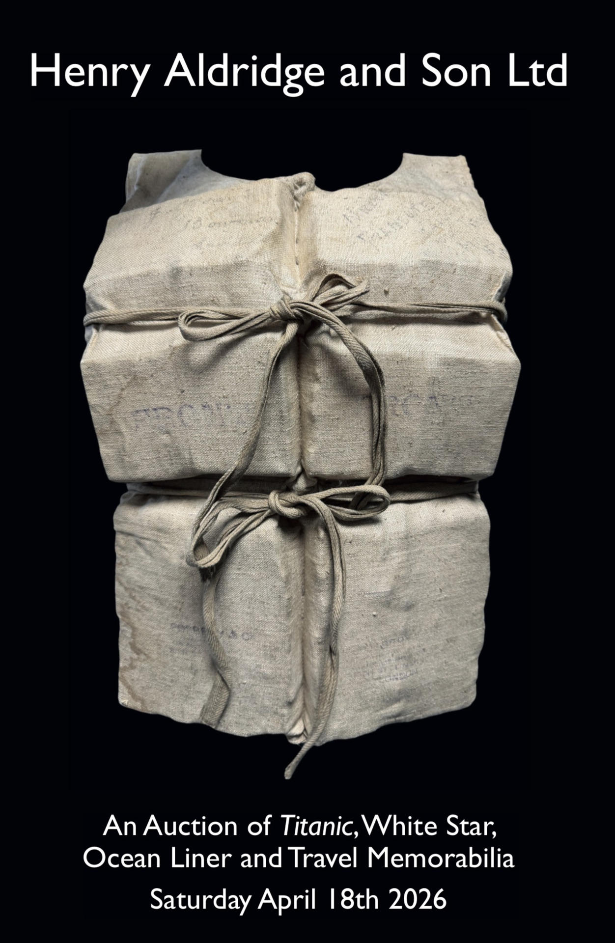 El chaleco salvavidas de una superviviente del Titanic, subastado por 770.500 euros. EFE/ Henry Aldridge & Son *****SOLO USO EDITORIAL/SOLO DISPONIBLE PARA ILUSTRAR LA NOTICIA QUE ACOMPAÑA (CRÉDITO OBLIGATORIO) *****