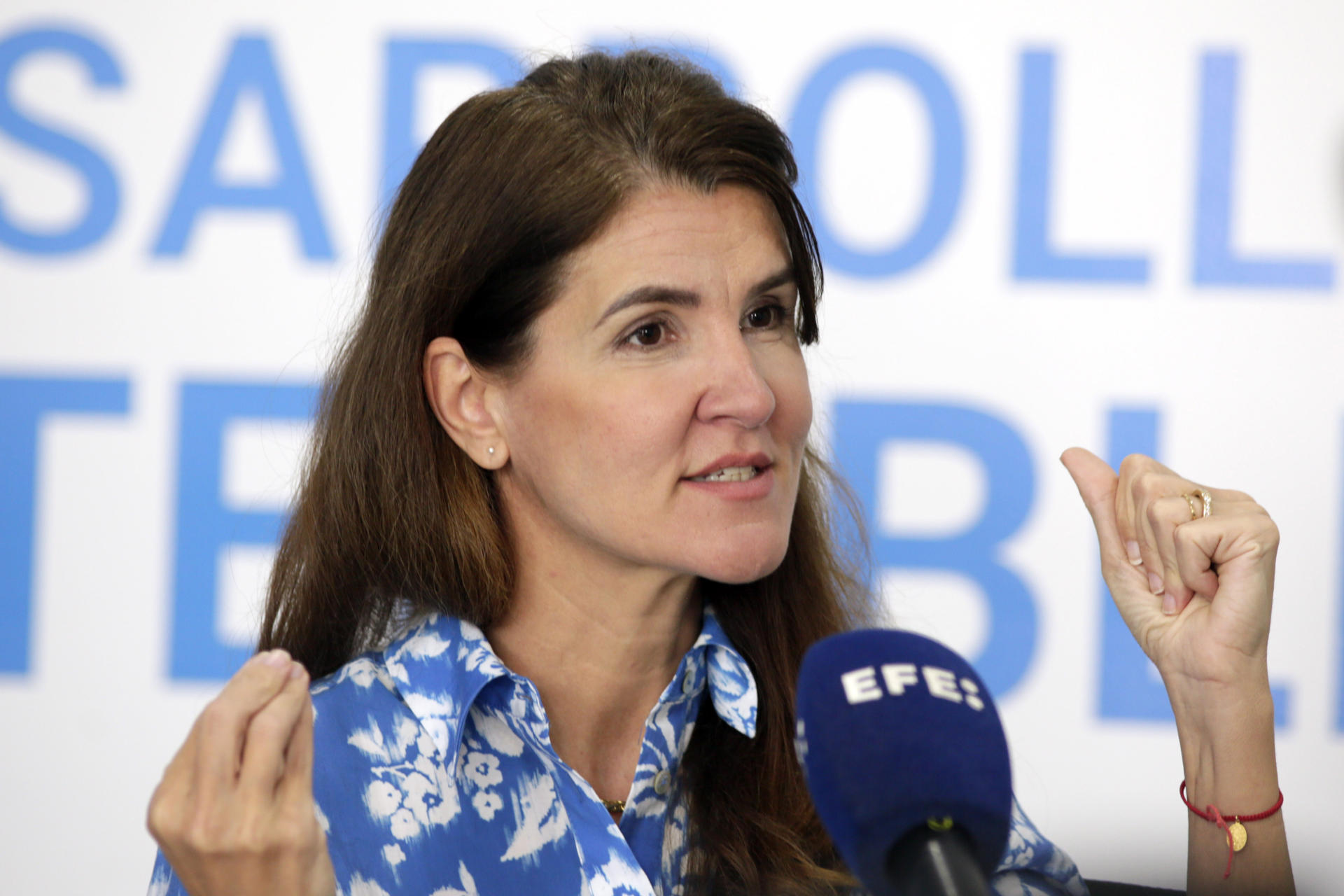 La representante de ONU-Hábitat para Mesoamérica, Fernanda Lonardoni, habla en una entrevista con EFE este 28 de abril de 2026, en Tegucigalpa (Honduras). EFE/ Gustavo Amador