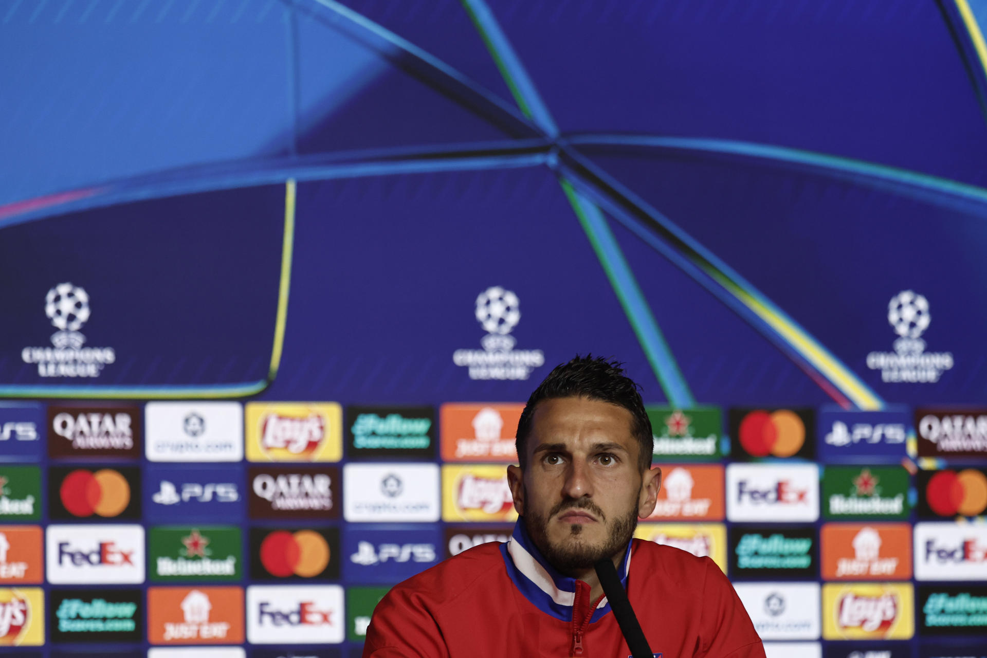 Koke, durante la rueda de prensa. EFE/Sergio Pérez