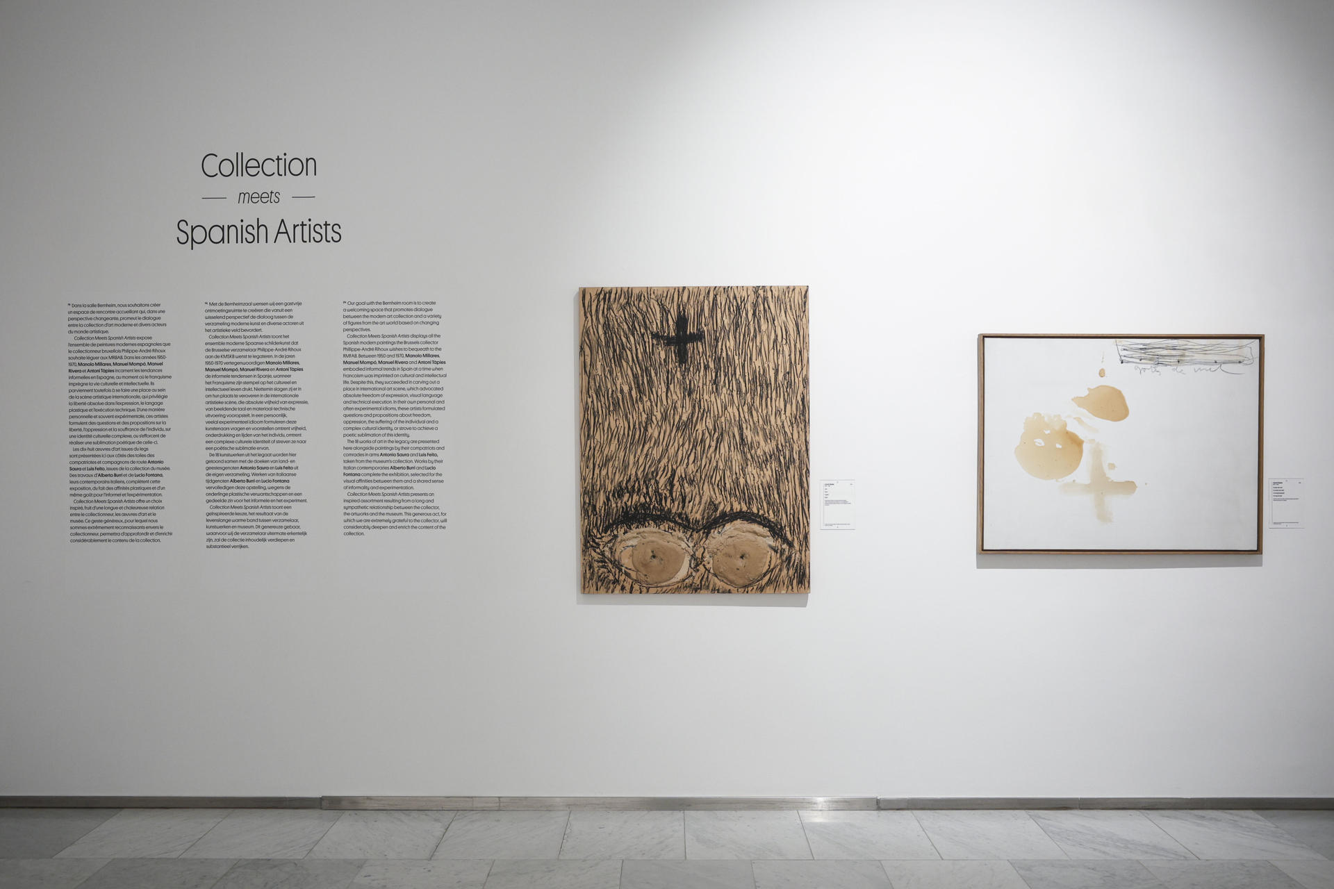 Vista de las obras de la exposición 'Collection meets spanish Artists' abierta al público en el museo de Bellas Artes de Bruselas desde este miércoles. EFE/ Pablo Garrigós Cucarella