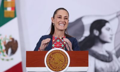 La presidenta de México, Claudia Sheinbaum, habla durante una rueda de prensa este martes en el Palacio Nacional de la Ciudad de México (México). EFE/Mario Guzmán