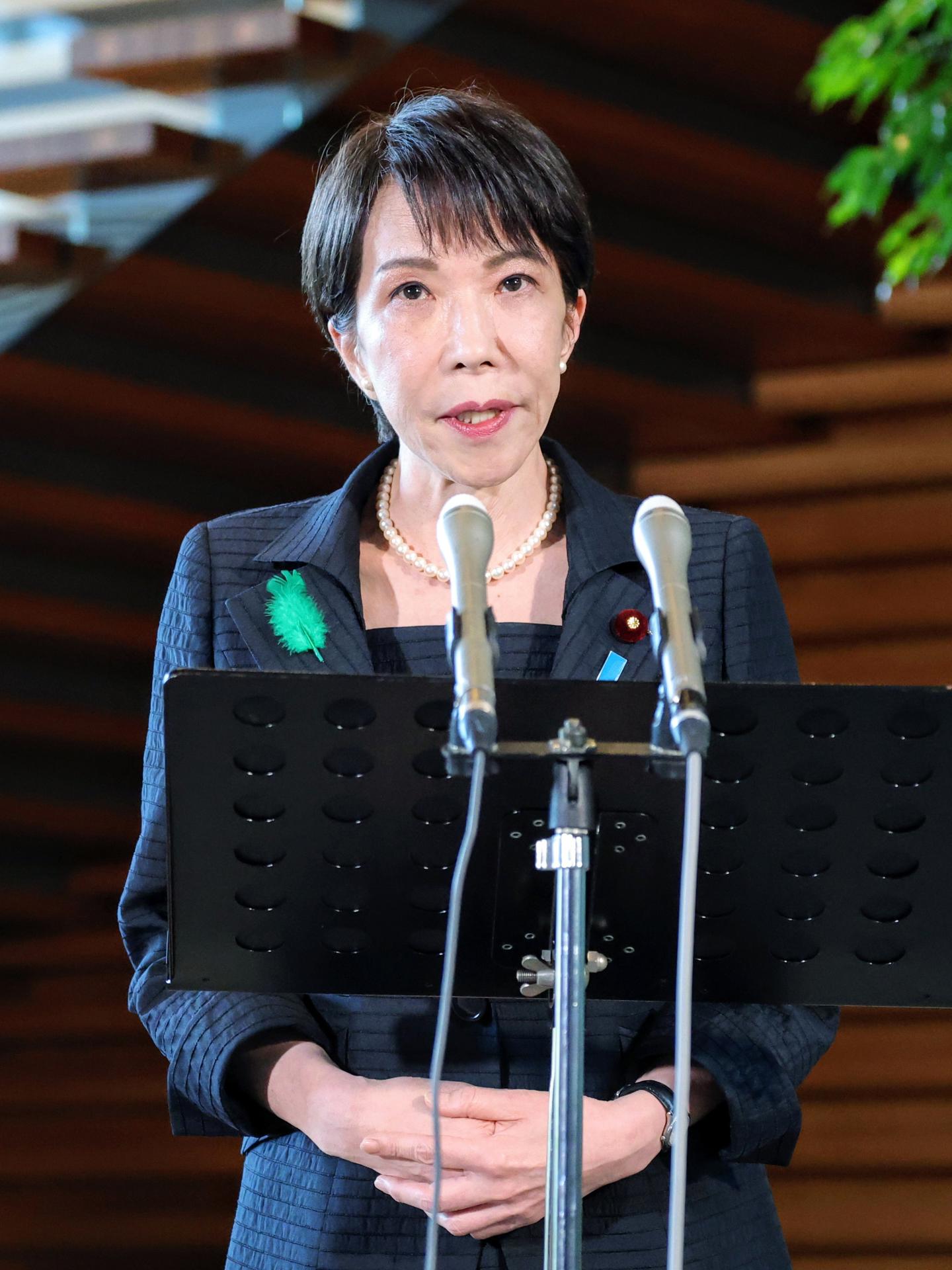 Fotografía de archivo, tomada el 20/04/2026, que muestra a la primera ministra de Japón, Sanae Takaichi, hablando en Tokio. EFE/EPA/JIJI PRESS JAPAN OUT EDITORIAL USE ONLY/