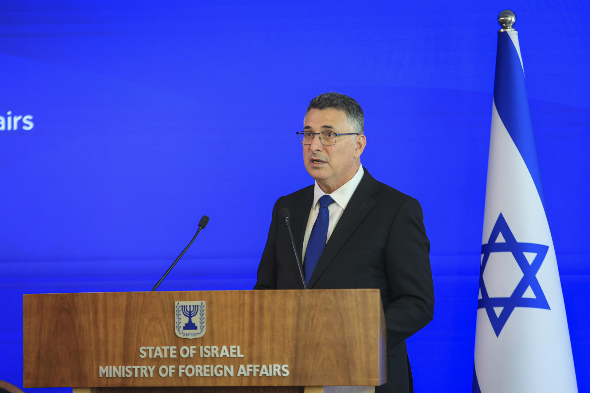 Fotografía del 14 de abril de 2026 del ministro de Asuntos Exteriores israelí, Gideon Saar. EFE/ Magda Gibelli