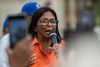 La presidenta encargada de Venezuela, Delcy Rodríguez, habla frente a la Basílica de Nuestra Señora del Rosario de Chiquinquirá este 19 de abril de 2026, en Maracaibo (Venezuela). EFE/ Henry Chirinos
