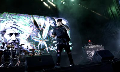 El trio estadounidense Cypress Hill durante su actuación en la Plaza de Toros de Murcia. Imagen de archivo. EFE/Juan Carlos Caval.