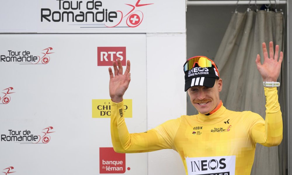 El francés Dorian Godon (INEOS, 3:35.12) tras la etapa prólogo de la 79ª edición del Tour de Romandía, 
 EFE/EPA/LAURENT GILLIERON