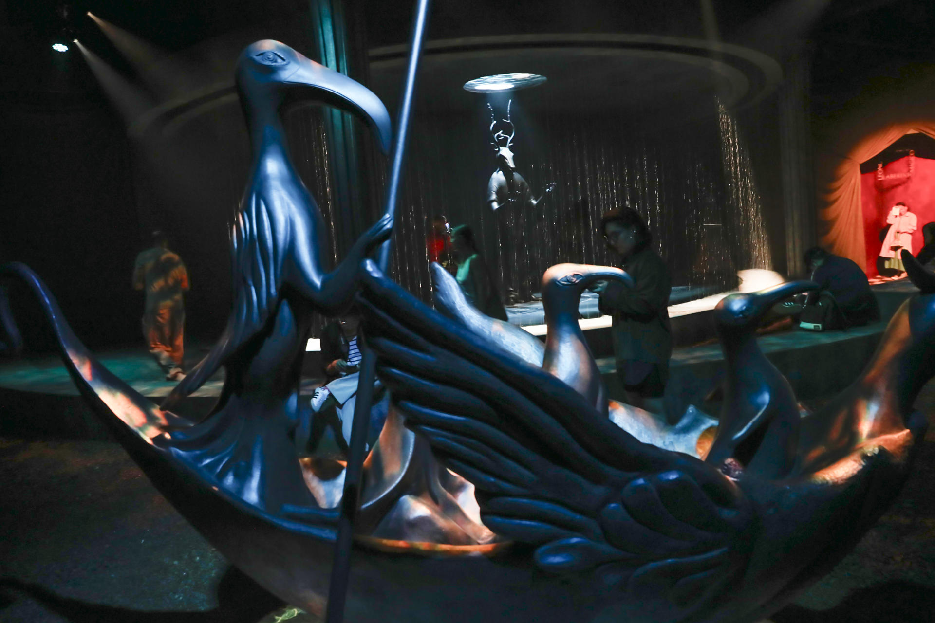 Fotografía que muestra una obra de la artista Leonora Carrington este lunes, en el Centro de las Artes Inmersas de Ciudad de México (México). EFE/ Mario Guzmán