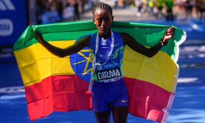 La etíope Kena Girma, ganadora del maratón de Madrid, en las Zurich Rock 'n' Roll Running Series, en las que participaron 47.000 personas englobando también las distancias de medio maratón y 10 kilómetros. EFE/Borja Sanchez-trillo