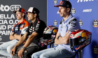 s(izda a dcha) Los pilotos españoles de MotoGP Pedro Acosta, Jorge Martín y Alex Márquez durante la rueda de prensa previa al Gran Premio de España de Motociclismo, este jueves en Jerez de la Frontera. EFE/ José Manuel Vidal