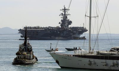 El portaaviones de la Armada estadounidense USS George H.W. Bush. Imagen de archivo. EFE/Orestis Panagiotou
