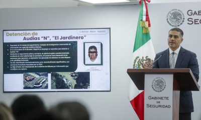 El secretario de Seguridad y Protección Ciudadana, Omar García Harfuch, habla durante una rueda de prensa este martes, en la Ciudad de México (México). EFE/ Isaac Esquivel