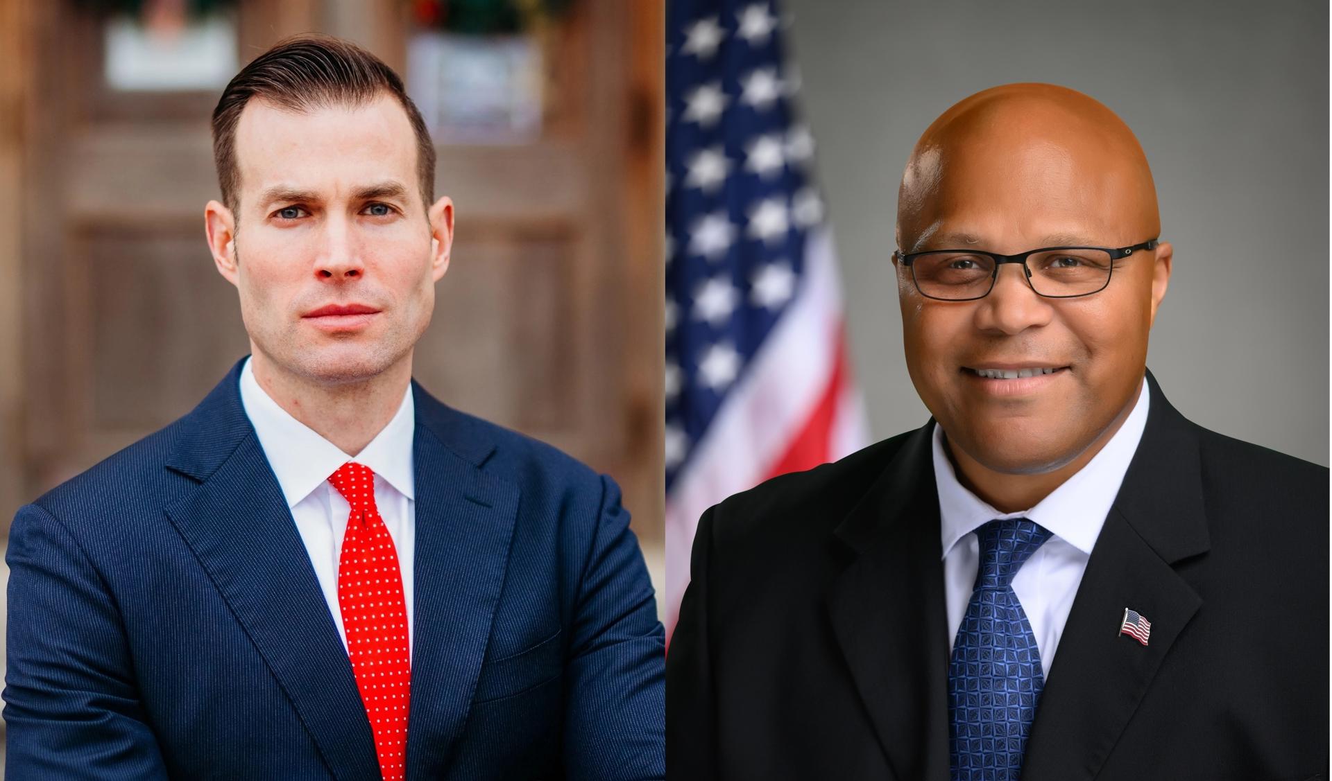 Composición de dos retratos de campaña electoral donde aparecen el republicano Clay Fuller (i) y el demócrata Shawn Harris (d). EFE/Clay Fuller for Georgia /Shawn Harris for Georgia /SOLO USO EDITORIAL /NO VENTAS /SOLO DISPONIBLE PARA ILUSTRAR LA NOTICIA QUE ACOMPAÑA /CRÉDITO OBLIGATORIO