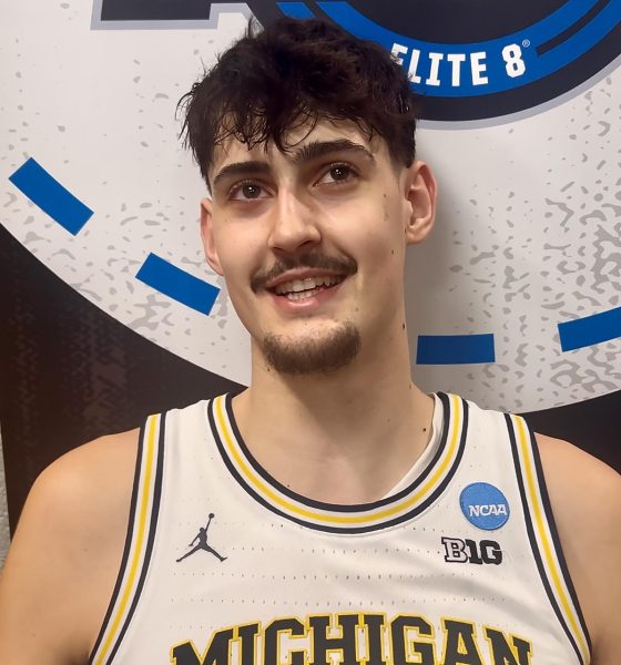 El español Aday Mara, pívot de los Michigan Wolverines. EFE/Andrea Montolivo