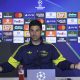 El técnico español del Arsenal, Mikel Arteta, durante la rueda de prensa que ha ofrecido hoy martes previo al encuentro que disputan Atlético de Madrid y Arsenal mañana miércoles en el estadio Metropolitano, en Madrid. EFE / Kiko Huesca.