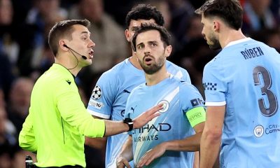 El jugador del Manchester City, Bernardo Silva (C), durante el partido de Liga de Campeones ante el Real Madrid el pasado día 17. EFE/EPA/ADAM VAUGHAN