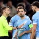 El jugador del Manchester City, Bernardo Silva (C), durante el partido de Liga de Campeones ante el Real Madrid el pasado día 17. EFE/EPA/ADAM VAUGHAN