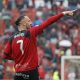 El jugador del Real Mallorca Vedat Muriqi, celebra su gol contra el Rayo Vallecano, durante el partido de la jornada 31 de LaLiga EA Sports entre el Real Mallorca y el Rayo Vallecano, este domingo en el Estadi Mallorca Son Moix.- EFE/ Cati Cladera