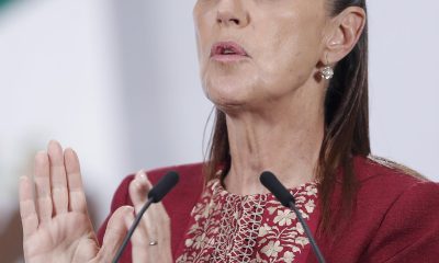 La presidenta de México, Claudia Sheinbaum, habla durante una rueda de prensa este martes, en Ciudad de México (México). EFE/ Isaac Esquivel