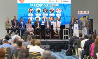 Personas participan en la apertura institucional de la tercera edición de Startup Olé este lunes en Miami, Florida (EE.UU.). EFE/Alberto Boal