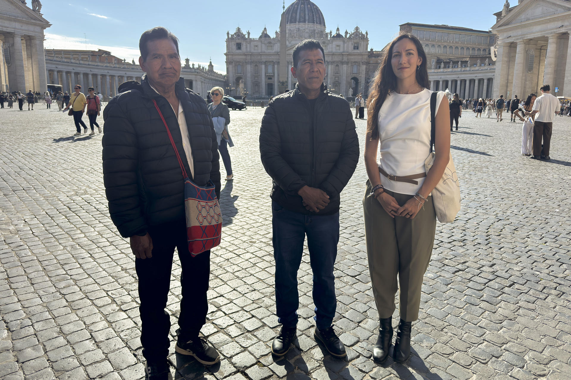 Líderes del pueblo Ayoreo alertaron este lunes en Roma del riesgo que corre esta comunidad indígena, la última no contactada en Suramérica fuera de la cuenca amazónica, por la deforestación del Chaco paraguayo vinculada a la industria del cuero italiana. EFE/ Daniel Cáceres