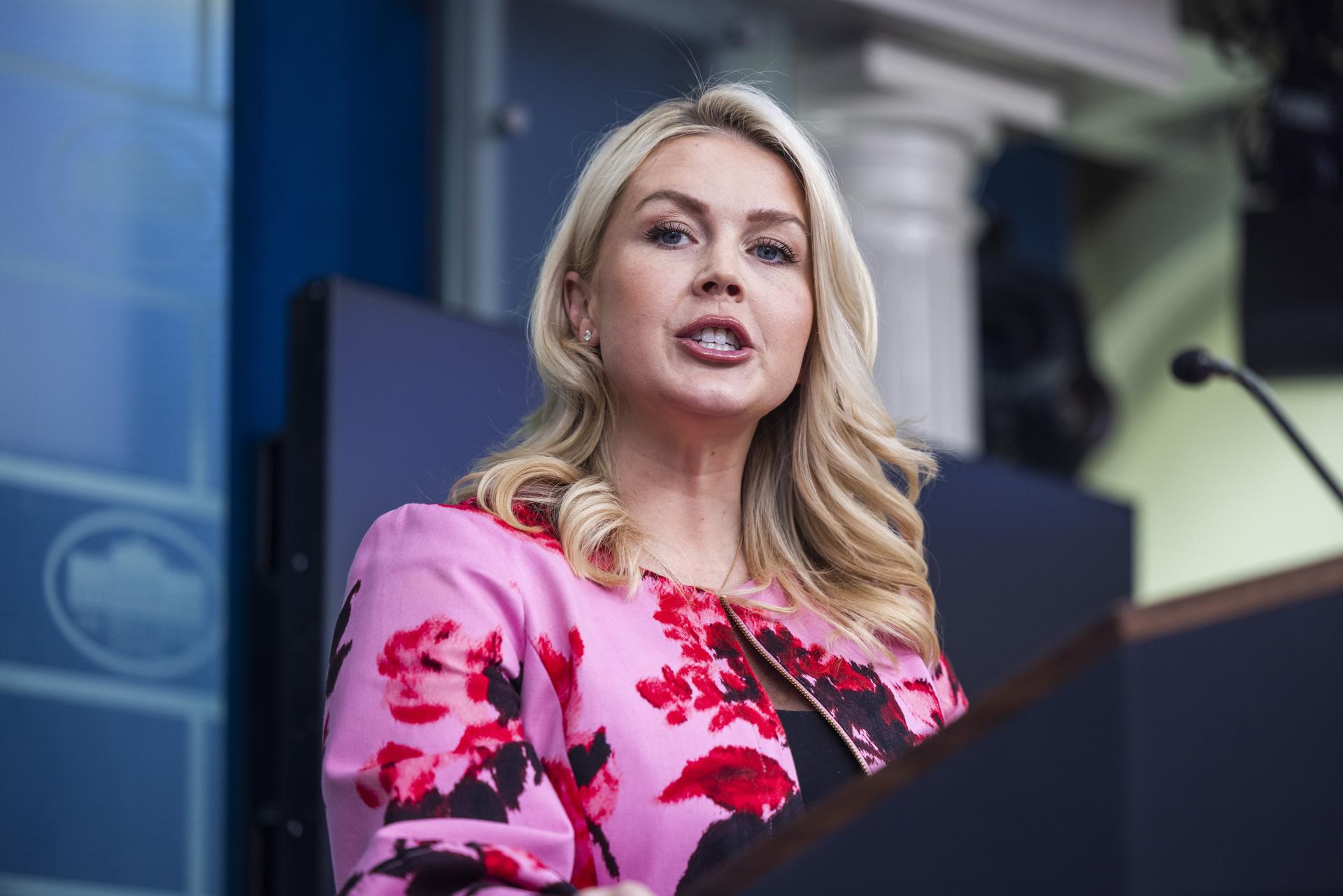 Foto de archivo de la portavoz de la Casa Blanca, Karoline Leavitt. EFE/JIM LO SCALZO