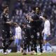 Jugadores de Querétaro celebran un gol en el partido de la Liga MX contra Puebla disputado en el estadio Cuauhtémoc en Puebla (México). EFE/ Hilda Ríos