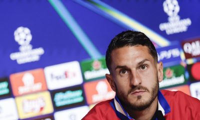 El centrocampista del Atlético de Madrid Jorge 'Koke' Resurreción durante la rueda de prensa tras el entrenamiento del equipo previo partido Champions League contra el FC Barcelona en el Centro Deportivo de Majadahonda, Madrid este lunes. EFE/Sergio Pérez