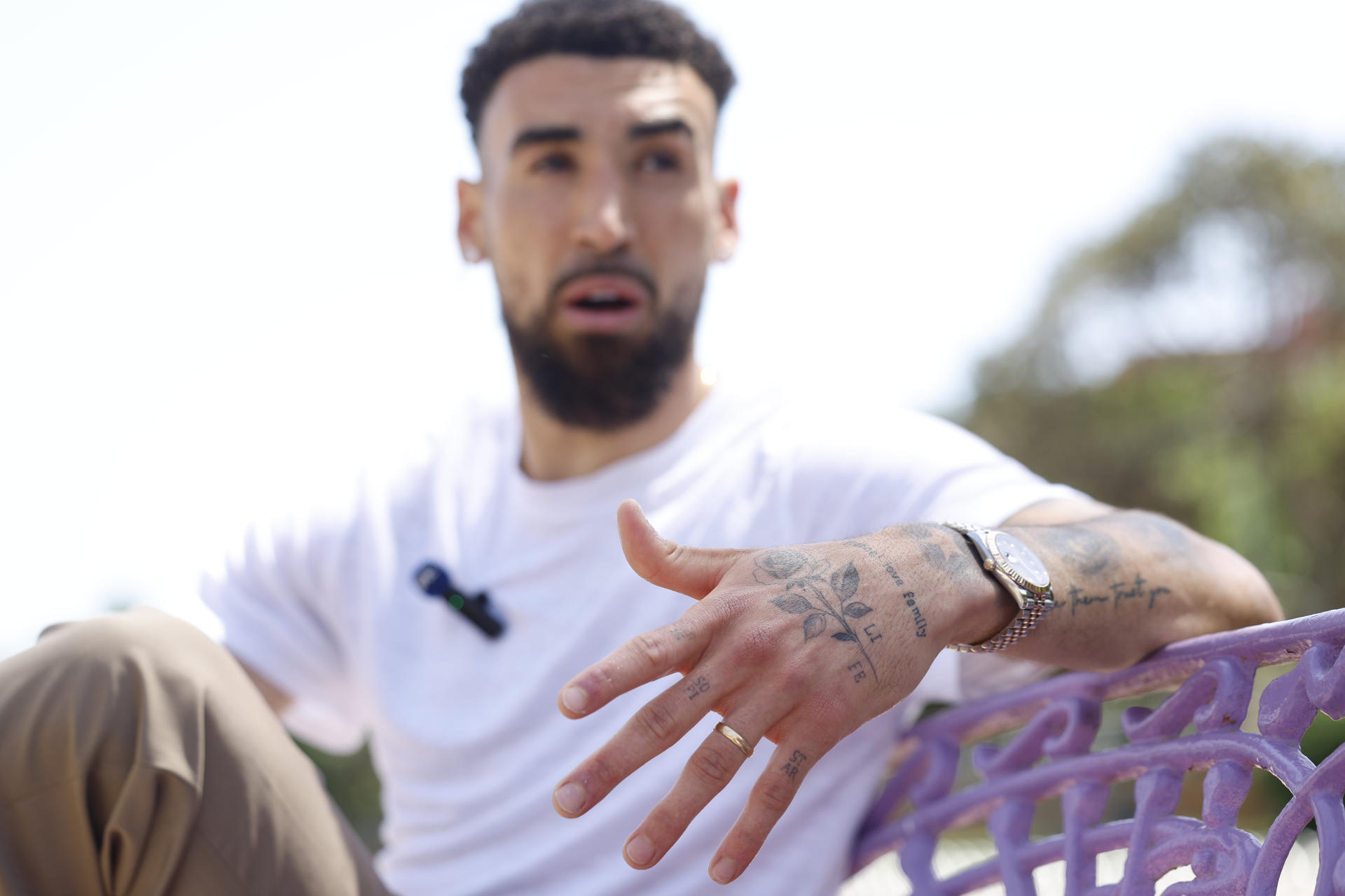 Chris Duarte, jugador internacional dominicano del Unicaja, durante la entrevista entrevista con la Agencia EFE. EFE/ Jorge Zapata