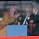 Fotografía de Peter Powell, en la que puede verse en una imagen de archivo del 14 de junio de 2018 al príncipe saudí Mohamad bin Salman (i); el presidente de la FIFA, Gianni Infantino (c); y el presidente de Rusia, Vladimir Putin (d), durante el Mundial de fútbol disputado en este último encuentro. EFE