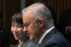 CAMBERRA (Australia), 04/05/2026.- La primera ministra de Japón, Sanae Takaichi (izquierda), y el primer ministro de Australia, Anthony Albanese (derecha), participan en una rueda de prensa conjunta en el Parlamento en Canberra.  EFE/EPA/MICK TSIKAS AUSTRALIA AND NEW ZEALAND OUT
