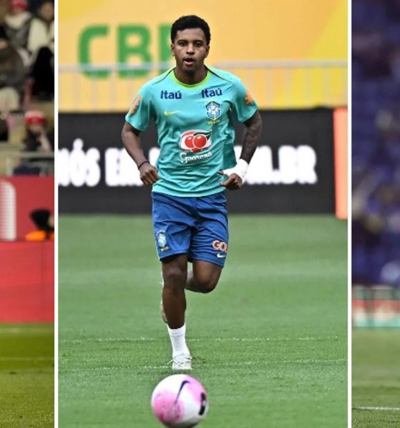 Combo fotográfico de los futbolistas, de izquierda a derecha: el español Samu Omorodion, el brasileño Rodrygo y el mexicano Luis Malagón. EFE/Archivo